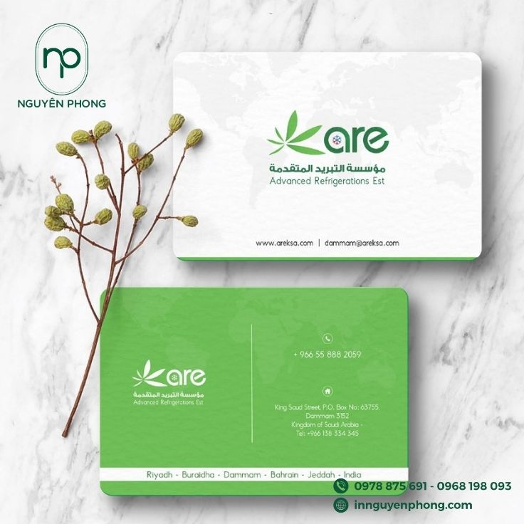 Logo điện lạnh in trên card visit